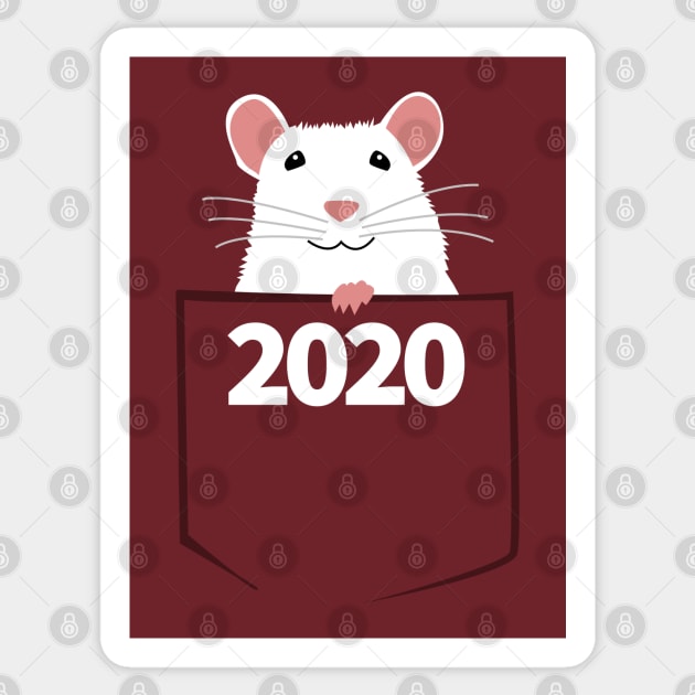 Year of the rat Sticker by peekxel